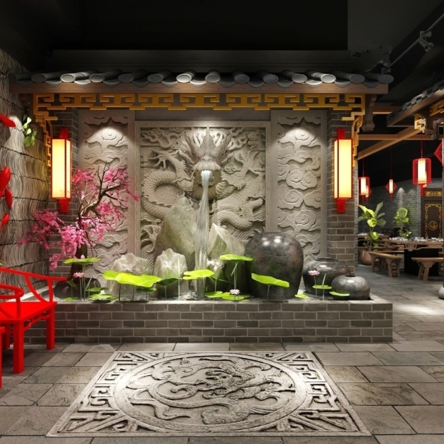 新中式餐厅门厅3D模型